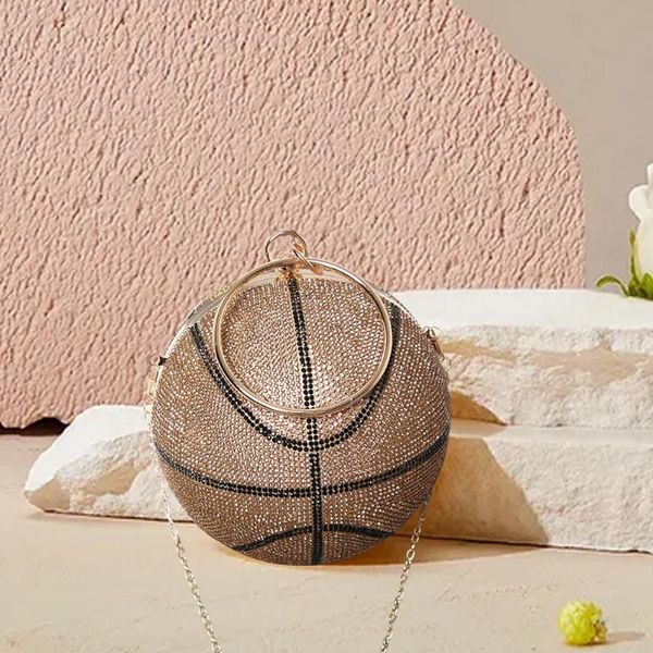 waist bags diamond-studded basketball dinner bag for ladies shoulder rhinestone lady party crossbody