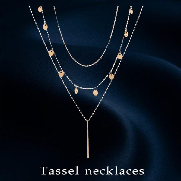 chains ol temperament ladies necklace simple small round piece tassel long strip pendant multi-layer jewelry gift, Silver
chains ol temperament ladies necklace simple small round piece tassel long strip pendant multi-layer jewelry gift, Silver