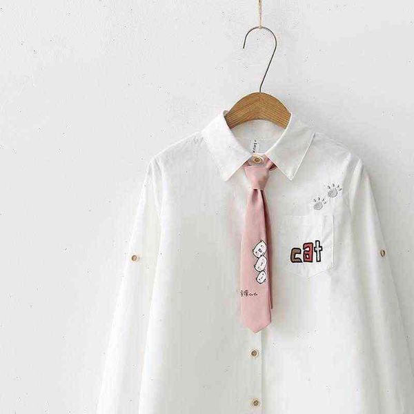 japan style embroidery letter womens shirts cat pocket cotton cute tie spring autumn long sleeve blusas t8n906, White
japan style embroidery letter womens shirts cat pocket cotton cute tie spring autumn long sleeve blusas t8n906, White