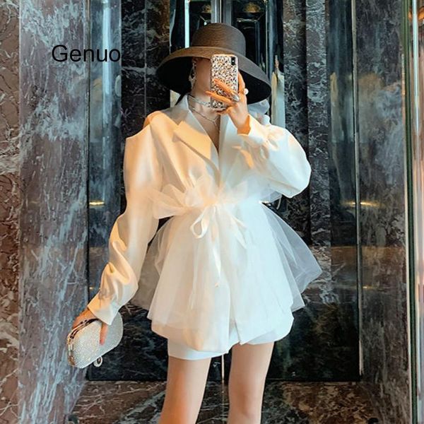 ribbon mesh patchwork blazers women elegant solid chic turn-down collar lacing bow hollow out bare shoulders blazer 2021 women's suits, White;black
ribbon mesh patchwork blazers women elegant solid chic turn-down collar lacing bow hollow out bare shoulders blazer 2021 women's suits, White;black