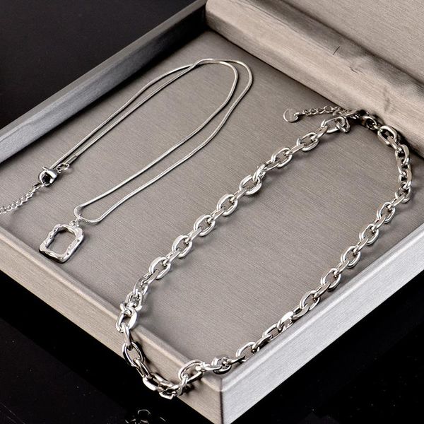 chains 316l stainless steel fadeless double square fold strap necklace hollow geometric pendant collarbone chain personality, Silver
chains 316l stainless steel fadeless double square fold strap necklace hollow geometric pendant collarbone chain personality, Silver