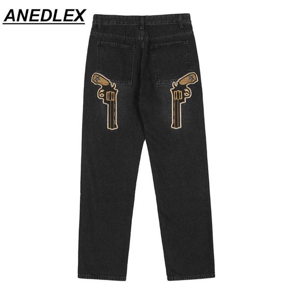men's jeans 2021 hip hop streetwear men loose denim pants pistol embroidery black vintage harajuku fashion casual trousers, Blue
men's jeans 2021 hip hop streetwear men loose denim pants pistol embroidery black vintage harajuku fashion casual trousers, Blue