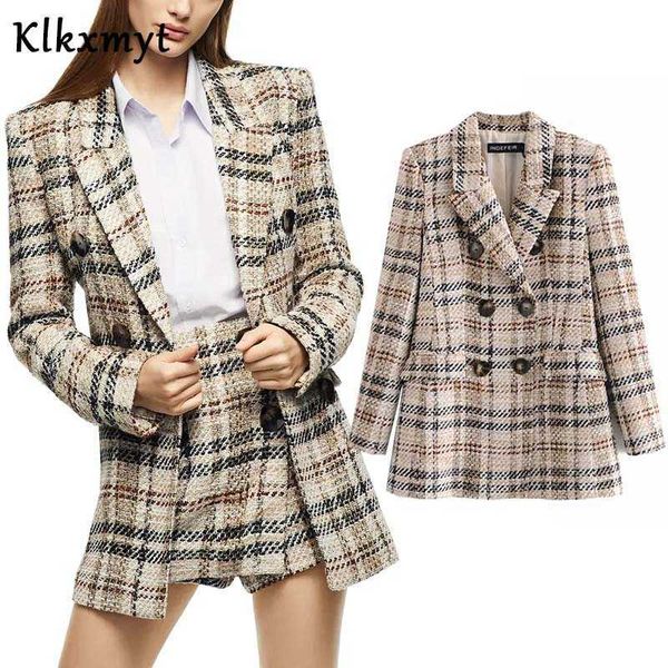 klkxmyt za women fashion office wear double breasted check tweed blazer coat vintage long sleeve female outerwear chic 210527, White;black
klkxmyt za women fashion office wear double breasted check tweed blazer coat vintage long sleeve female outerwear chic 210527, White;black