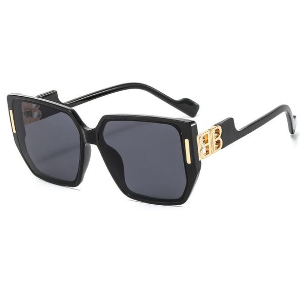 outdoor eyewear fashion letter b sunglasses retro polygon large frame women's glasses