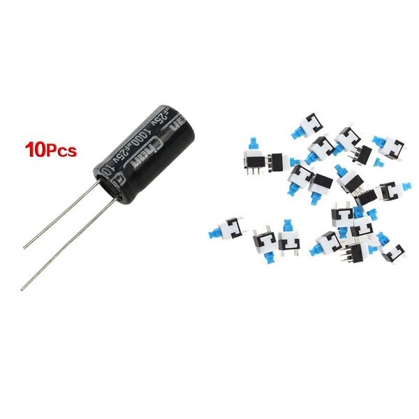 smart home control 10 pcs x 20mm 25v 1000uf 105c radial electrolytic capacitor with 20 8 mm 6-pin self-locking switch button
smart home control 10 pcs x 20mm 25v 1000uf 105c radial electrolytic capacitor with 20 8 mm 6-pin self-locking switch button