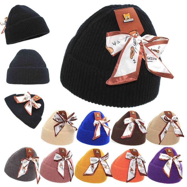little bear knitted hat autumn winter new leather label splicing ribbon designer wool large version landlady wardrobe accessories, Blue;gray
little bear knitted hat autumn winter new leather label splicing ribbon designer wool large version landlady wardrobe accessories, Blue;gray