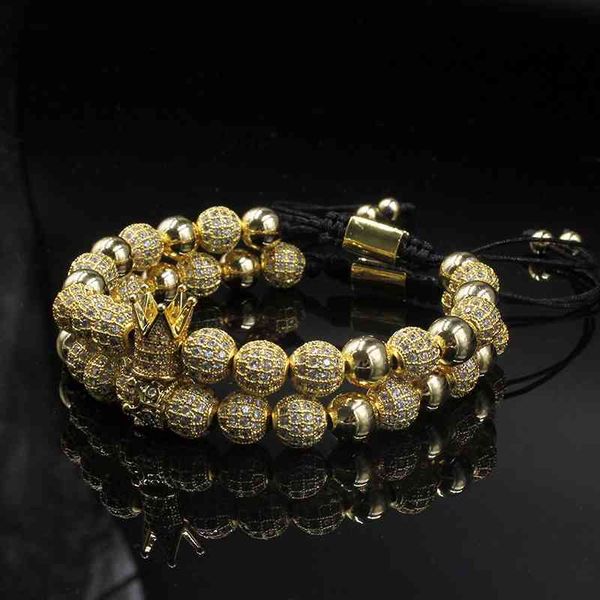 men braceletsluxury crown charm 8mm micro pave round braided macrame bracelet handmade jewelry women gift, Golden;silver
men braceletsluxury crown charm 8mm micro pave round braided macrame bracelet handmade jewelry women gift, Golden;silver