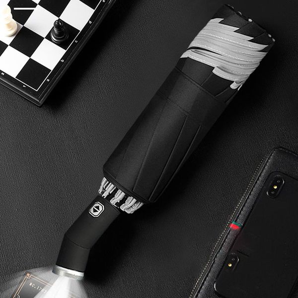 umbrellas led automatic windproof umbrella with reflective stripe reverse light 3 folding inverted 10 ribs
umbrellas led automatic windproof umbrella with reflective stripe reverse light 3 folding inverted 10 ribs