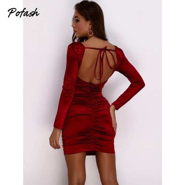pofash solid ruched backless party women dress long sleeves autumn club mini dresses slim tie bodycon 2021 vestidos casual, Black;gray
pofash solid ruched backless party women dress long sleeves autumn club mini dresses slim tie bodycon 2021 vestidos casual, Black;gray