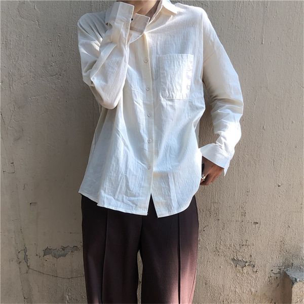 cotton white vintage pockets all-match casual fashion autumn basic streetwear minimalist chic office lady shirts 210421
cotton white vintage pockets all-match casual fashion autumn basic streetwear minimalist chic office lady shirts 210421