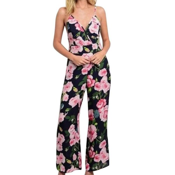 women's jumpsuits & rompers summer women lady halter floral print jumpsuit sleeveless beach fashion overalls, Black;white
women's jumpsuits & rompers summer women lady halter floral print jumpsuit sleeveless beach fashion overalls, Black;white