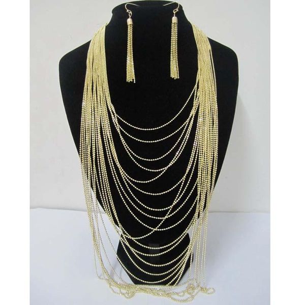 earrings & necklace gothic long layered earring jewelry set statement punk gold chain necklaces gifts for women vintage fashion accessories, Silver
earrings & necklace gothic long layered earring jewelry set statement punk gold chain necklaces gifts for women vintage fashion accessories, Silver