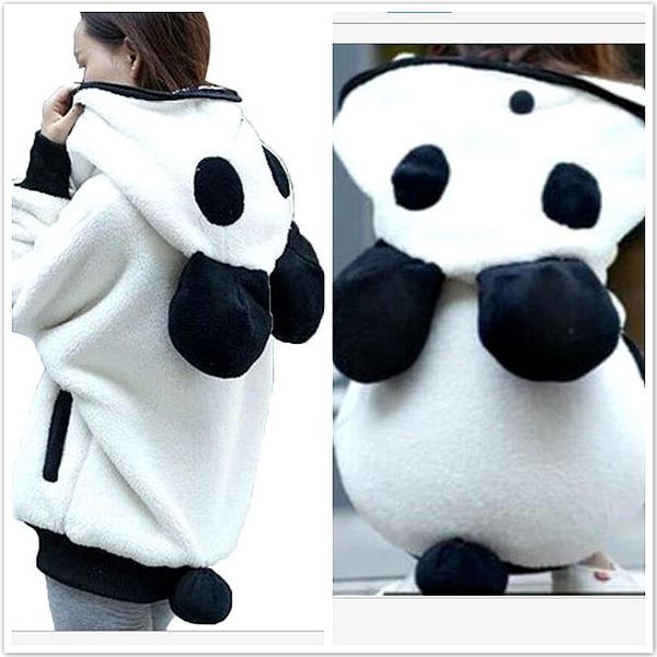 women's hoodies & sweatshirts winter warm hoodie women lovely plush coat hooded japanese panda teddy zipper ears student daughter, Black
women's hoodies & sweatshirts winter warm hoodie women lovely plush coat hooded japanese panda teddy zipper ears student daughter, Black