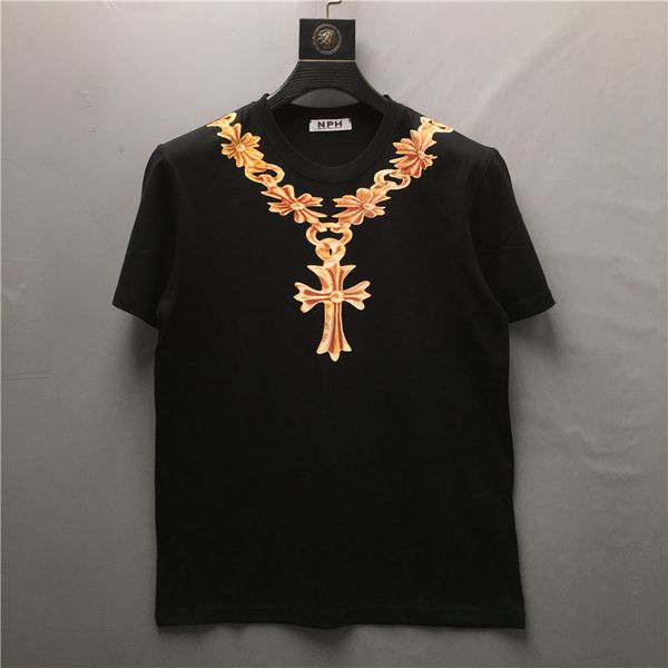 2021 summer fashion brand new neckline cross necklace pendant printed t-shirt men's and women's cotton loose s, White;black
2021 summer fashion brand new neckline cross necklace pendant printed t-shirt men's and women's cotton loose s, White;black