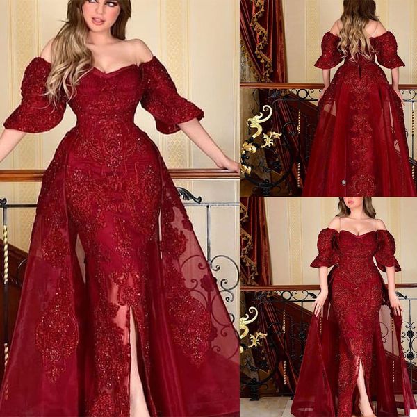 dark red mermaid evening dresses with detachable train dubai arabic sequined lace appliques prom party gowns dress vestidos de fiesta, Black;red
dark red mermaid evening dresses with detachable train dubai arabic sequined lace appliques prom party gowns dress vestidos de fiesta, Black;red