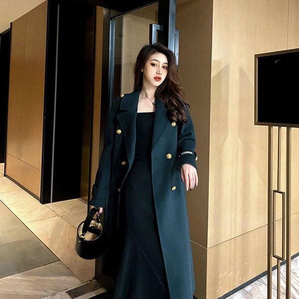 women's wool & blends fashion 100%genuine female jacket long vintage coats double-sided woolen cloth ropa para mujer zjt1555, Black
women's wool & blends fashion 100%genuine female jacket long vintage coats double-sided woolen cloth ropa para mujer zjt1555, Black