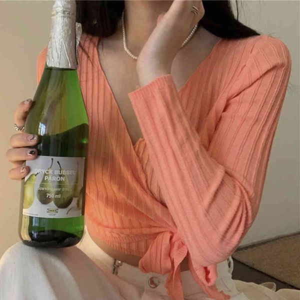 women's t-shirt fashion bandage women short t shirt spring summer knitted long sleeve v neck ladies tees casual green designe, White
women's t-shirt fashion bandage women short t shirt spring summer knitted long sleeve v neck ladies tees casual green designe, White