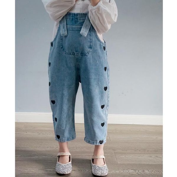 3-8 y baby girls jumpsuits korean casual loose love print denim overalls 2021 spring kids trousers child clothes, Blue
3-8 y baby girls jumpsuits korean casual loose love print denim overalls 2021 spring kids trousers child clothes, Blue
