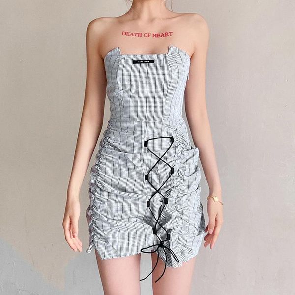 casual dresses summer women tube dress drawstring fashion plaid off shoulder skinny short mini clubwear female party sundress, Black;gray
casual dresses summer women tube dress drawstring fashion plaid off shoulder skinny short mini clubwear female party sundress, Black;gray