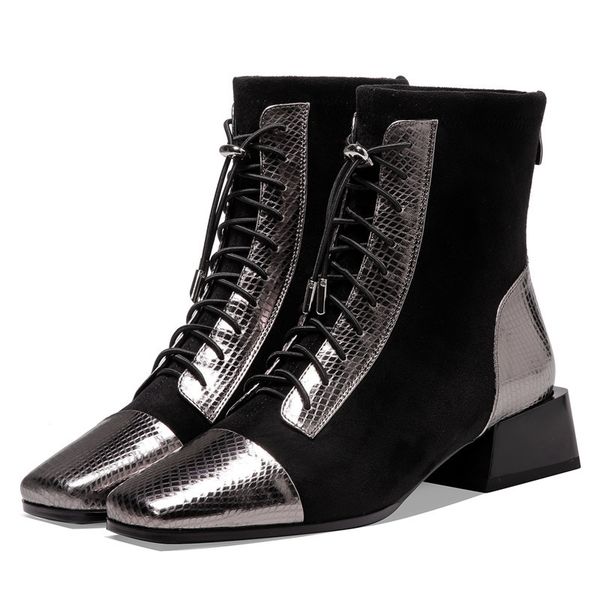 boot female winter short stuffed toe foot gingham med women's heels genuine cow boots mmao, Black
boot female winter short stuffed toe foot gingham med women's heels genuine cow boots mmao, Black