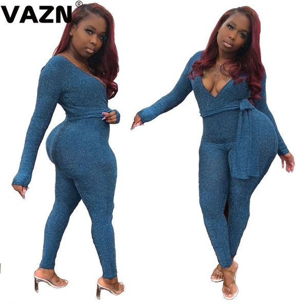 women's jumpsuits & rompers vazn chic 2021 summer lady blue long jumpsuit full sleeve v-neck sashes solid nhigh street, Black;white
women's jumpsuits & rompers vazn chic 2021 summer lady blue long jumpsuit full sleeve v-neck sashes solid nhigh street, Black;white