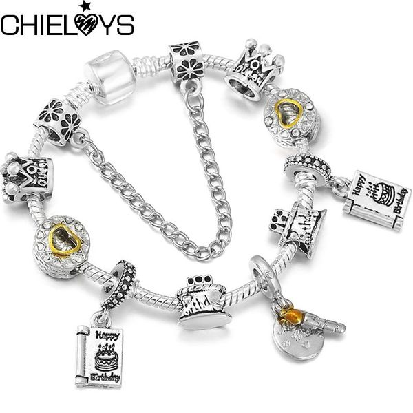 charm bracelets 2021 trend birthday cake pendant women's bracelet with silver color for women kids gift special offer, Golden;silver
charm bracelets 2021 trend birthday cake pendant women's bracelet with silver color for women kids gift special offer, Golden;silver
