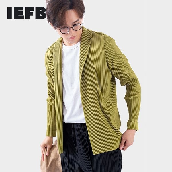 iefb pleated suit coat men's cardigan casual blazers japanese streetwear trendy long sleeve folded clothes 210524, White;black
iefb pleated suit coat men's cardigan casual blazers japanese streetwear trendy long sleeve folded clothes 210524, White;black