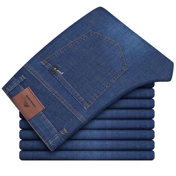 men's jeans business high-rise slim-fit thin trendy fashion all-match loose straight stretch male classic brand blue pants
men's jeans business high-rise slim-fit thin trendy fashion all-match loose straight stretch male classic brand blue pants