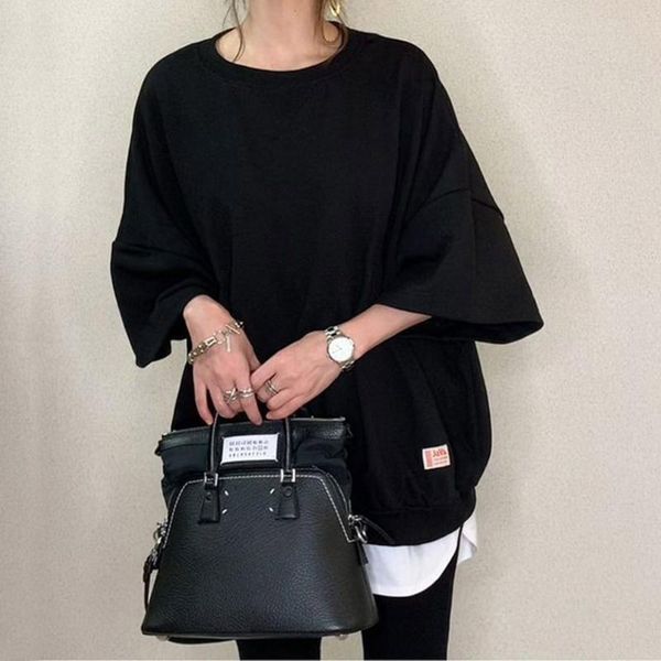 women's t-shirt oversize fashion korea loose girls fake two pieces plain splicing sports woman clothing casual chic, White
women's t-shirt oversize fashion korea loose girls fake two pieces plain splicing sports woman clothing casual chic, White