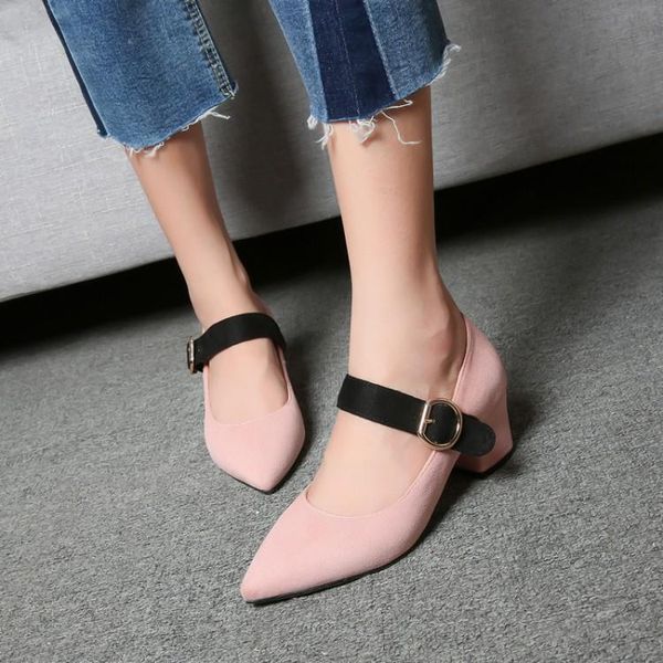 dress shoes big size ladies high heels women woman pumps pointed suede buckled heavy heel shallow single shoe, Black
dress shoes big size ladies high heels women woman pumps pointed suede buckled heavy heel shallow single shoe, Black
