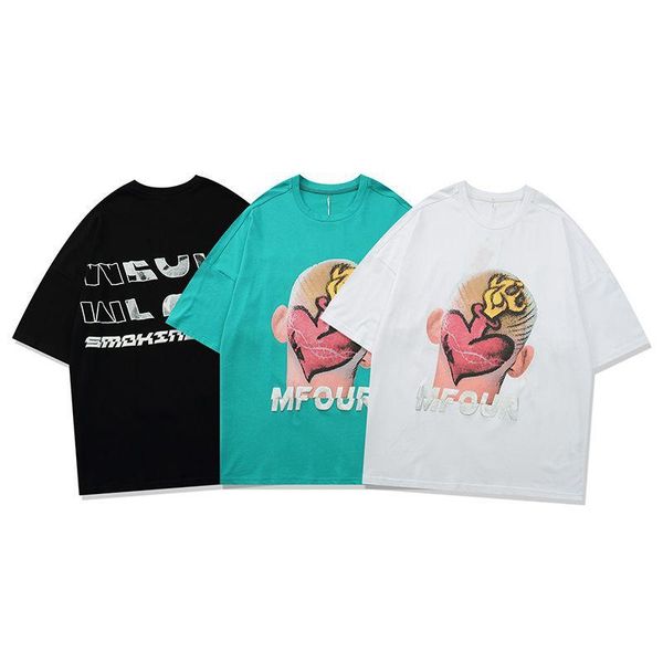 men's t-shirts 2021 summer style fashion head heart printed short-sleeved round collar t-shirt men and women national trends half-sleev, White;black
men's t-shirts 2021 summer style fashion head heart printed short-sleeved round collar t-shirt men and women national trends half-sleev, White;black