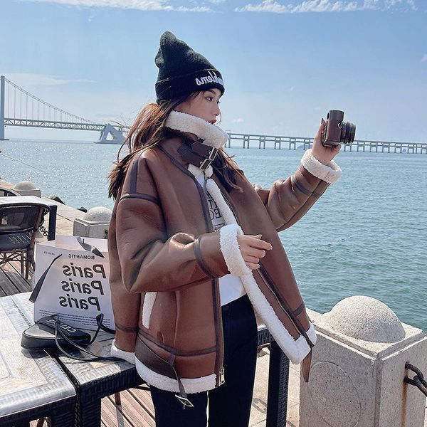 women's jackets suede fur integrated lamb coat autumn jacket women and winter korean loose plush thickened motorcycle, Black;brown
women's jackets suede fur integrated lamb coat autumn jacket women and winter korean loose plush thickened motorcycle, Black;brown