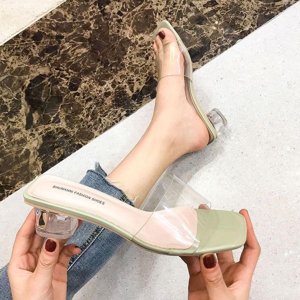 slippers celebrity transparent peep toe woman slip on flipflops shallow slides outdoor wedges square clear heels for women shoes, Black
slippers celebrity transparent peep toe woman slip on flipflops shallow slides outdoor wedges square clear heels for women shoes, Black