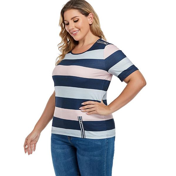 women's t-shirt 2021 summer mom clothes short sleeve striped fashion ladies vintage elegant plus size womens, White
women's t-shirt 2021 summer mom clothes short sleeve striped fashion ladies vintage elegant plus size womens, White