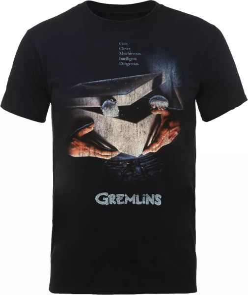 gremlins gizmo poster official distressed mens t-shirt unisex, White;black