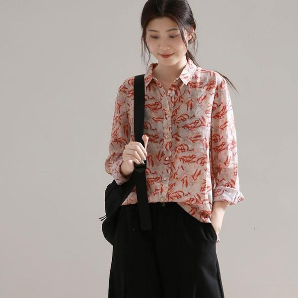 women's blouses & shirts 2020 spring arts style women long sleeve turn-down collar loose shirts vintage print cotton linen blous, White
women's blouses & shirts 2020 spring arts style women long sleeve turn-down collar loose shirts vintage print cotton linen blous, White