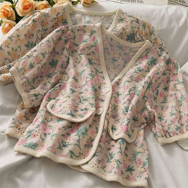 women's knits & tees summer ladies elegant short sleeve blouse v neck cardigan crop women blusas mujer vintage floral print sh, White
women's knits & tees summer ladies elegant short sleeve blouse v neck cardigan crop women blusas mujer vintage floral print sh, White