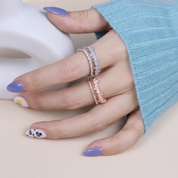 wedding rings korean temperament double-layer ring simple and versatile opening adjustable micro-inlaid zircon woman gift, Slivery;golden
wedding rings korean temperament double-layer ring simple and versatile opening adjustable micro-inlaid zircon woman gift, Slivery;golden