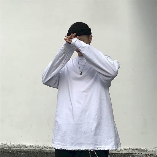 women's t-shirt oversized tshirt women t shirt couple a long-sleeved bottoming pure cotton solid color with holes goth streetwear, White
women's t-shirt oversized tshirt women t shirt couple a long-sleeved bottoming pure cotton solid color with holes goth streetwear, White