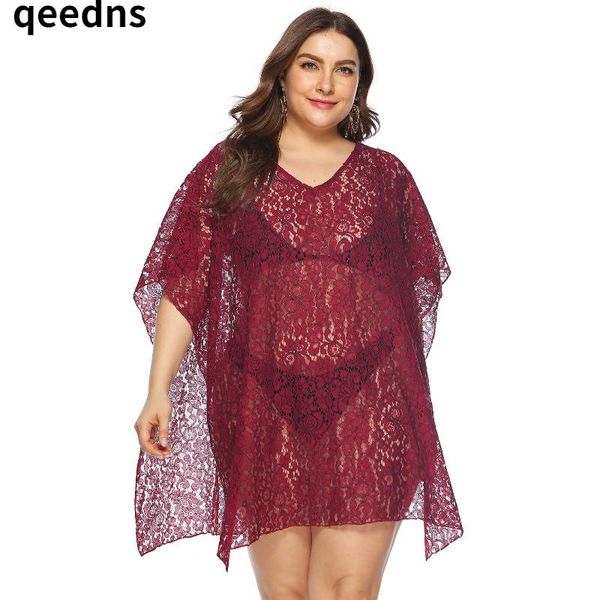 women's swimwear xl-4xl plus size women beach cover up solid lace dress hollow out beachwear bathing suit ups womens tunic 2021, White;black
women's swimwear xl-4xl plus size women beach cover up solid lace dress hollow out beachwear bathing suit ups womens tunic 2021, White;black