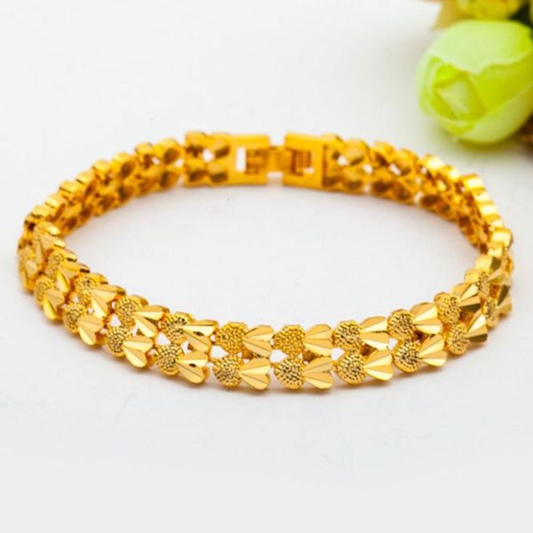 heart bracelet wrist chain yellow gold filled mens womens bracelet gift frosted glossy, Black
heart bracelet wrist chain yellow gold filled mens womens bracelet gift frosted glossy, Black
