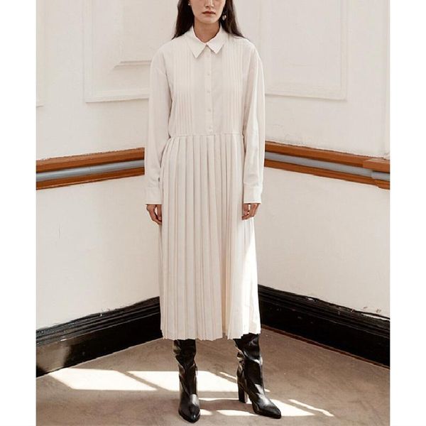 casual dresses women's midi dress pleated loose full sleeve shirt with buttons summer 2021 female long robe, Black;gray
casual dresses women's midi dress pleated loose full sleeve shirt with buttons summer 2021 female long robe, Black;gray
