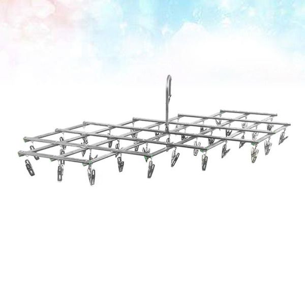 hangers & racks stainless steel clothes hanger foldable hook anti-skid drying rack with 35pcs clips for home laundry bedroom
hangers & racks stainless steel clothes hanger foldable hook anti-skid drying rack with 35pcs clips for home laundry bedroom
