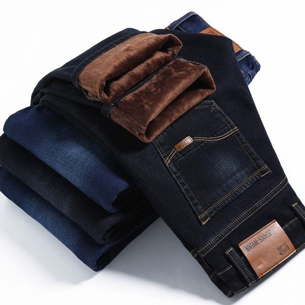 men's jeans fashion thick straight business casual classic slim denim trousers 2021 autumn winter male brand pants, Blue
men's jeans fashion thick straight business casual classic slim denim trousers 2021 autumn winter male brand pants, Blue