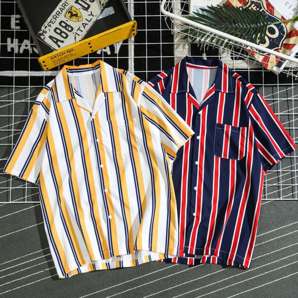 men's casual shirts shirtsummer brand short men's loose casual medium stripe half sleeve korean fashion student shirt knx4, White;black
men's casual shirts shirtsummer brand short men's loose casual medium stripe half sleeve korean fashion student shirt knx4, White;black