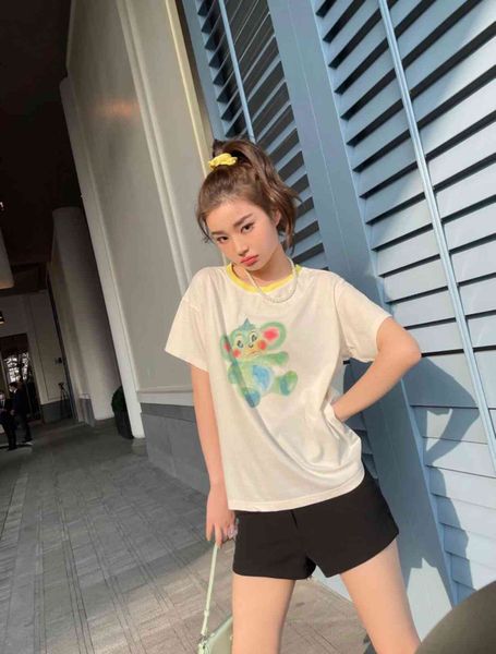 women's t-shirt 2021 fashions european and american summer trend pure round neck cotton impression lovely bear chic, White
women's t-shirt 2021 fashions european and american summer trend pure round neck cotton impression lovely bear chic, White