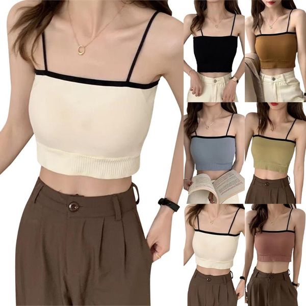 women's tanks & camis solid color sling crop women small vest ladies girls sleeveless shirts, White
women's tanks & camis solid color sling crop women small vest ladies girls sleeveless shirts, White