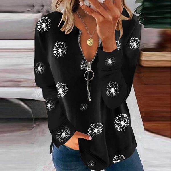 women's t-shirt autumn and winter t shirt dandelions print women fashion long sleeve casual t-shirts zipper vintage tshirts magliette d, White
women's t-shirt autumn and winter t shirt dandelions print women fashion long sleeve casual t-shirts zipper vintage tshirts magliette d, White