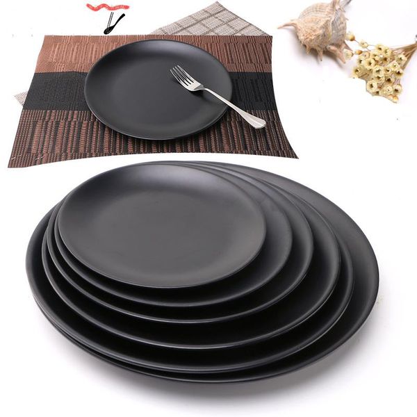 dishes & plates anti-fall black melamine round tray dinner plate sushi steak dessert tea tableware
dishes & plates anti-fall black melamine round tray dinner plate sushi steak dessert tea tableware