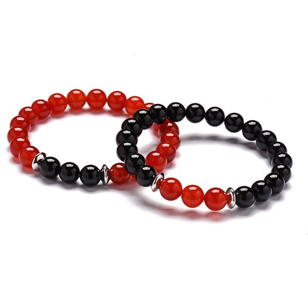 couple bracelet black and white red agate men and women bracelet simple atmosphere fashion model
couple bracelet black and white red agate men and women bracelet simple atmosphere fashion model